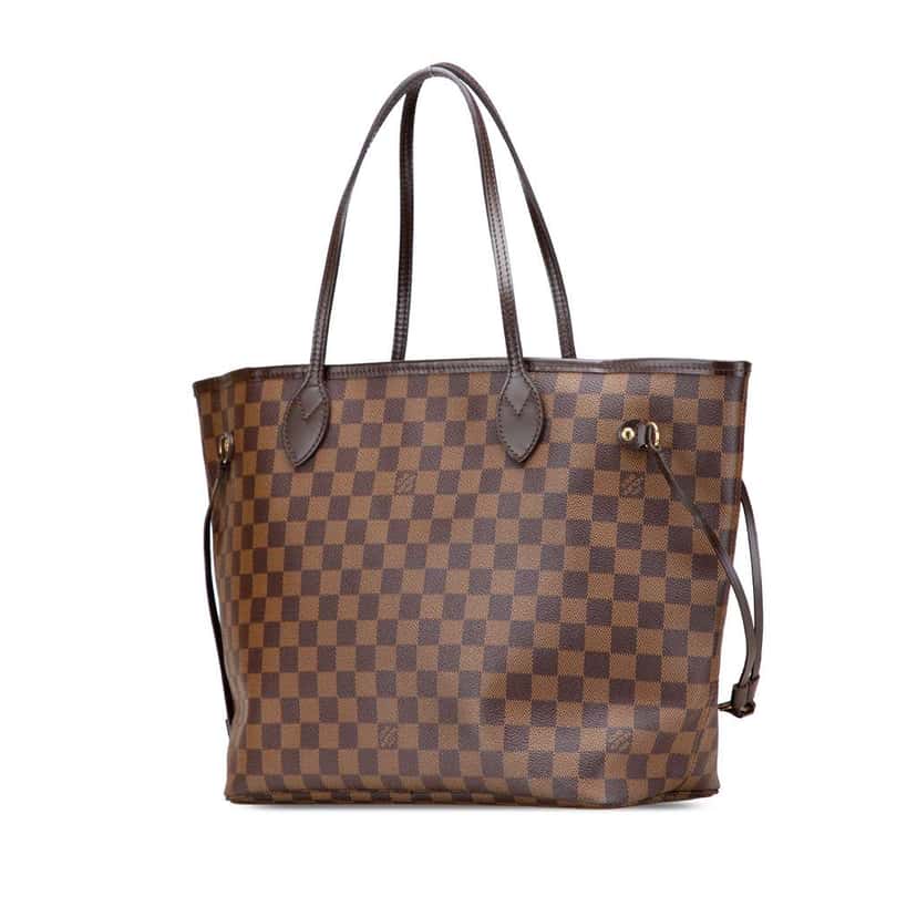 Louis Vuitton Damier Ebene Neverfull MM Brown Canvas Good condition - Back View