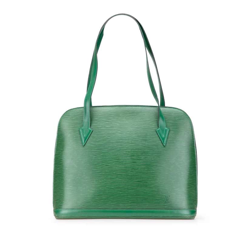 Louis Vuitton Epi Lussac Green Leather Good condition - Front View