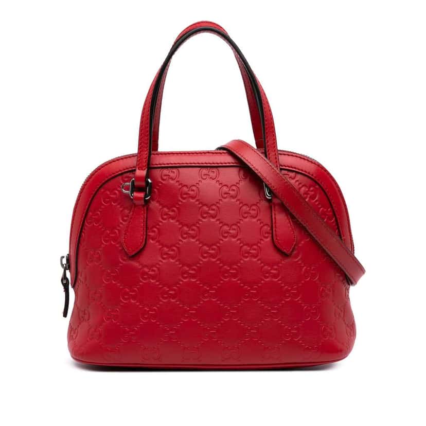 Gucci Mini Guccissima Dome Satchel Red Leather Good condition - Front View