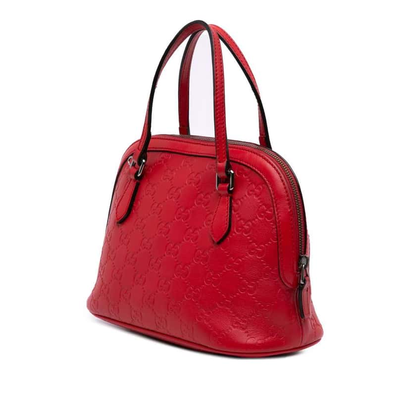 Gucci Mini Guccissima Dome Satchel Red Leather Good condition - Back View