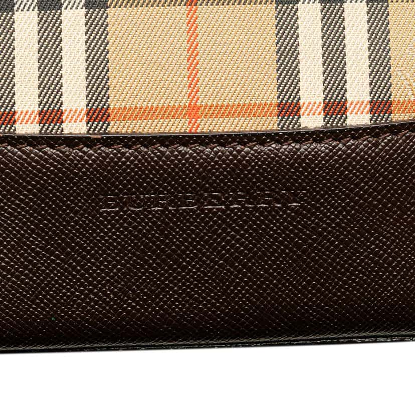 Burberry Haymarket Check Canvas Handbag Brown Canvas Good condition - Box View