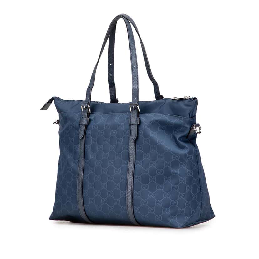 Gucci GG Nylon Satchel Blue Good condition - Back View