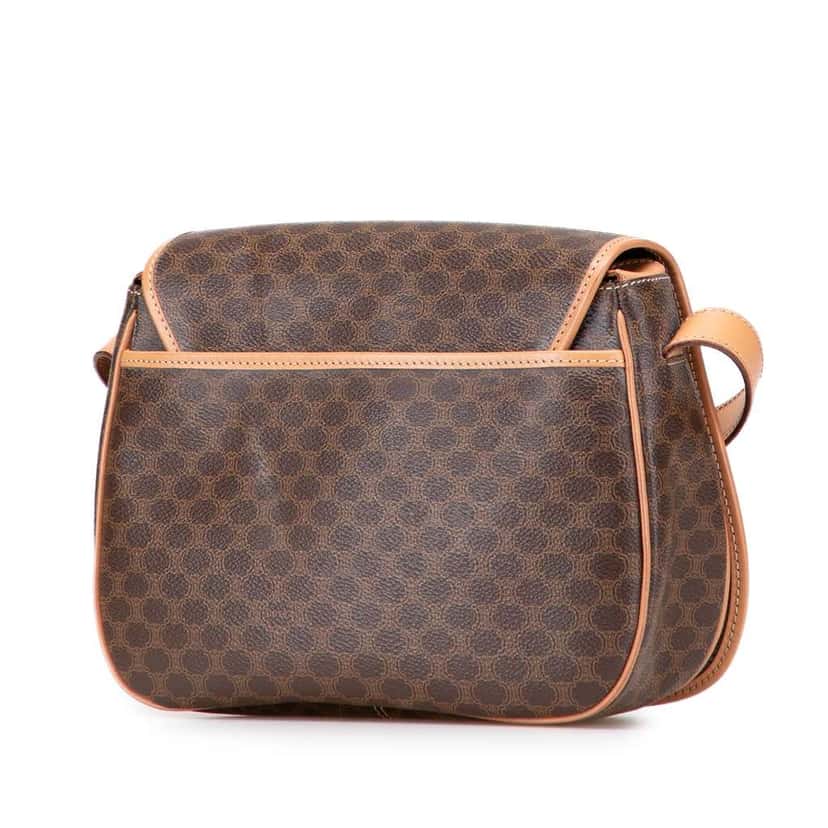 Celine Macadam Coated Canvas Crossbody Brown Canvas Good condition - Back View
