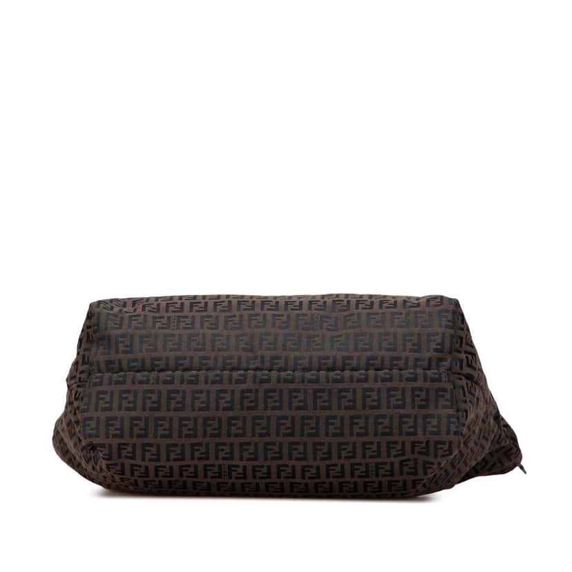 Fendi Small Zucchino Canvas Tote Brown Canvas Good condition - Inside View