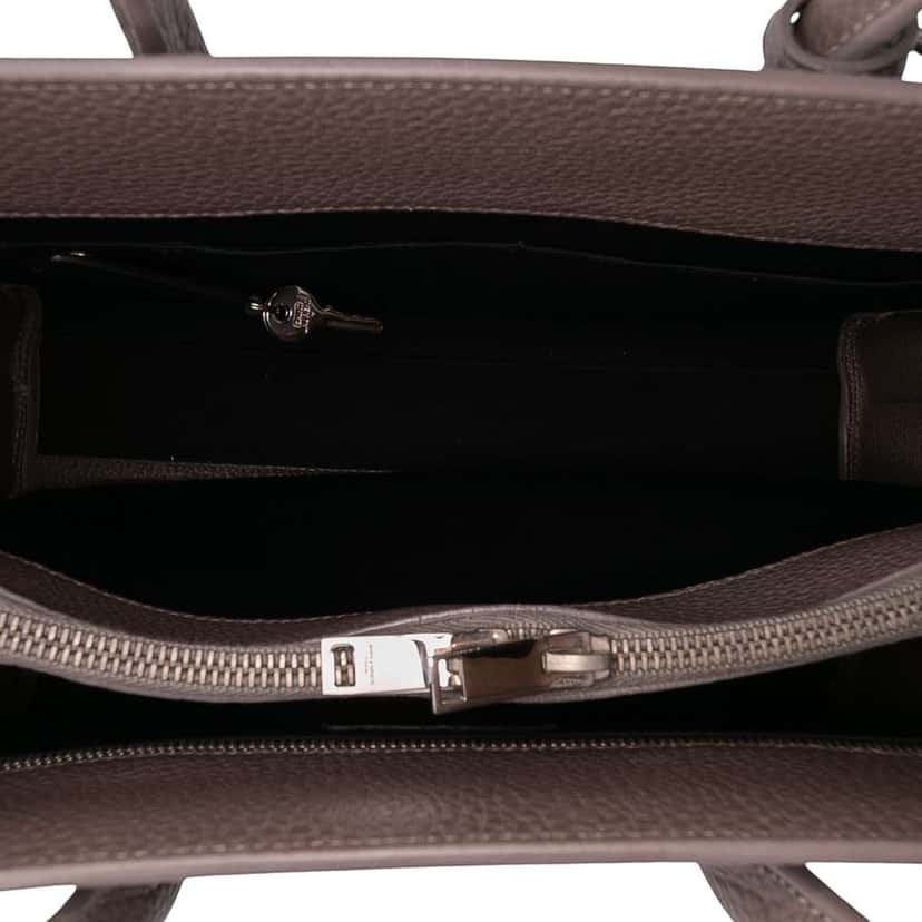 Saint Laurent Small Grained Calfskin Sac De Jour Satchel Brown Leather Good condition - Model View