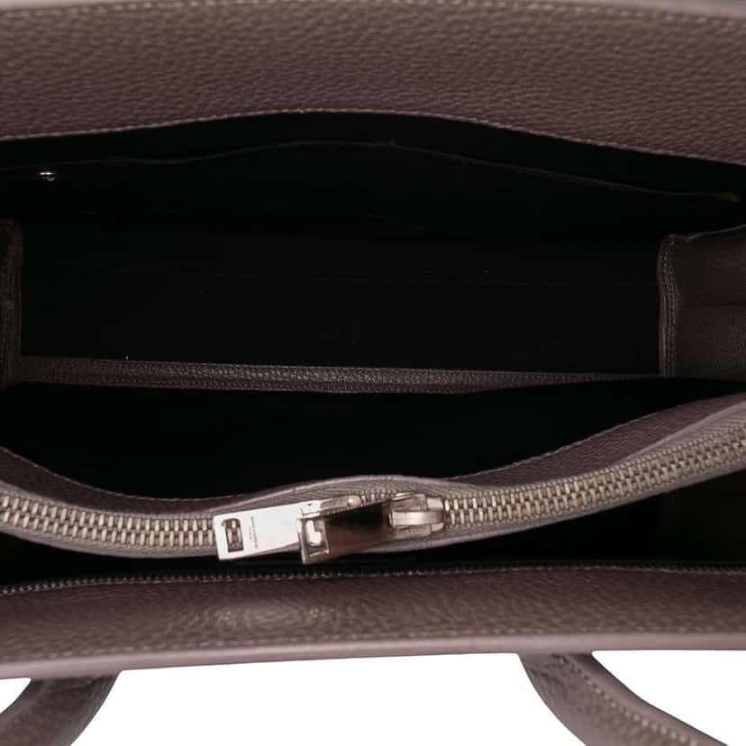 Saint Laurent Small Grained Calfskin Sac De Jour Satchel Brown Leather Good condition - Box View