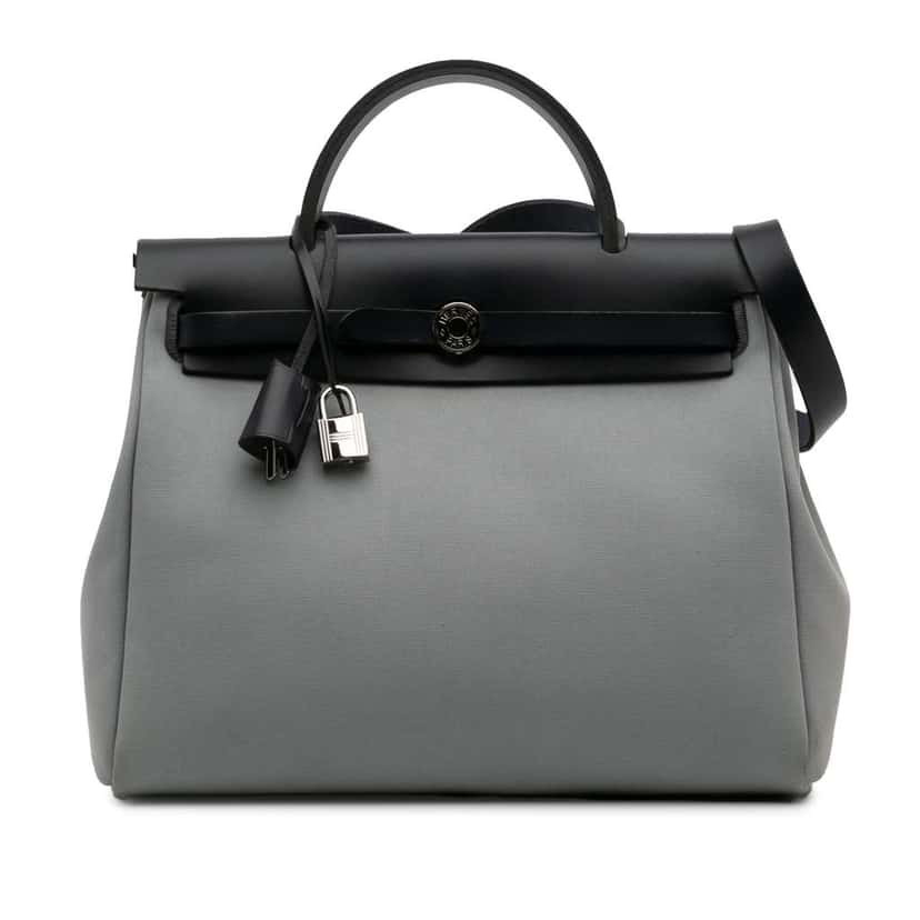 Hermès Toile Herbag Zip 31 Grey Canvas Good condition - Front View