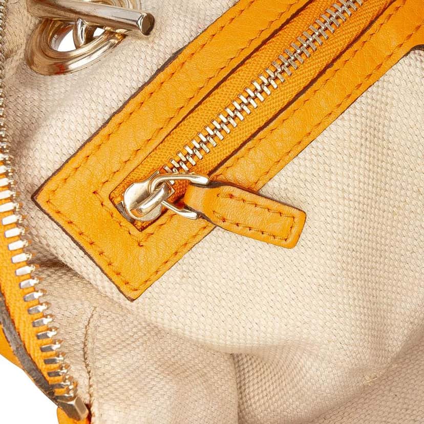 Gucci Leather Soho Chain Zip Shoulder Bag Orange Leather Good condition - Box View