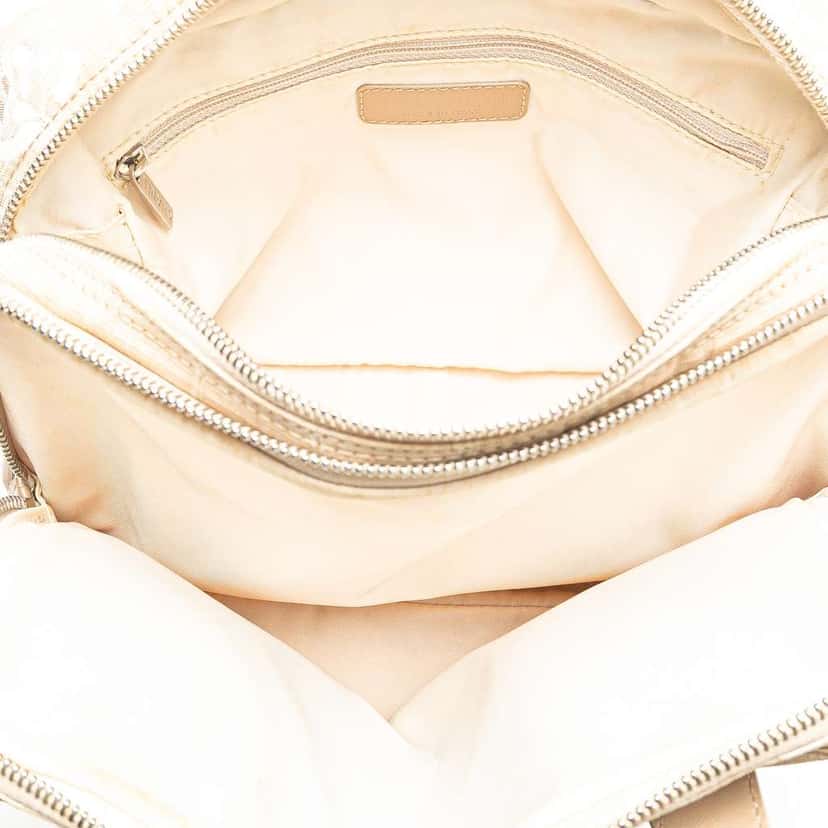 Chanel New Travel Line Nylon Satchel Brown Fair condition - Model View