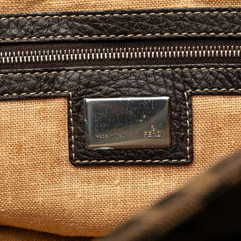 Fendi Large Zucca Canvas Selleria Linda Handbag Brown Canvas Fair condition - Box View