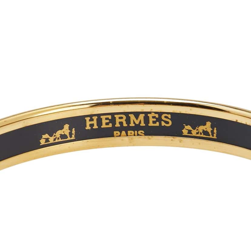 Hermès Narrow Enamel Rope Design Bangle 65 Blue Good condition - Model View