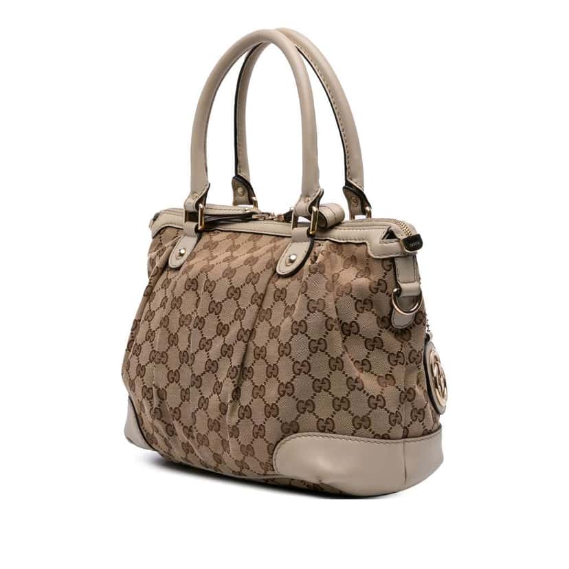 Gucci GG Canvas Sukey Satchel Brown Canvas Good condition - Back View