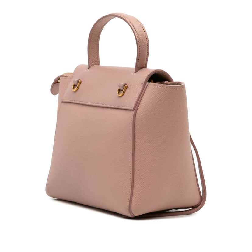 Celine Nano Grained Calfskin Belt Bag Pink Leather Good condition - Back View