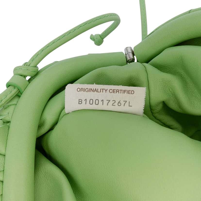 Bottega Veneta Nappa Intrecciato The Mini Pouch Crossbody Green Leather Good condition - Box View