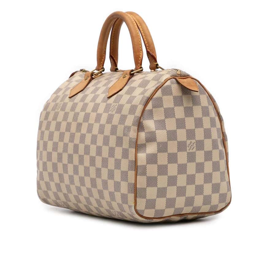 Louis Vuitton Damier Azur Speedy 30 White Good condition - Back View