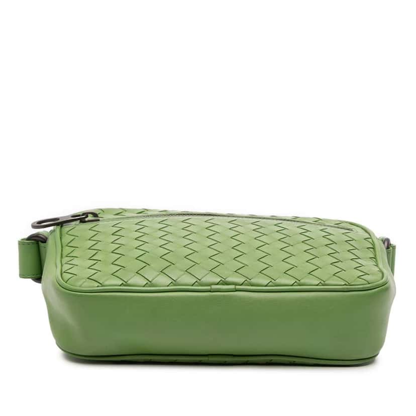 Bottega Veneta Nappa Intrecciato Crossbody Green Leather Good condition - Inside View