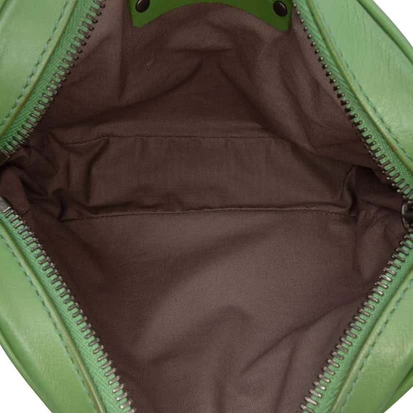 Bottega Veneta Nappa Intrecciato Crossbody Green Leather Good condition - Model View