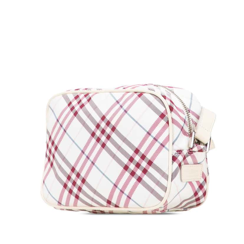 Burberry Nova Check Canvas Crossbody White Canvas Good condition - Back View