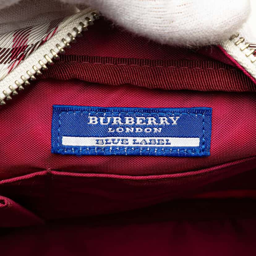 Burberry Nova Check Canvas Crossbody White Canvas Good condition - Box View