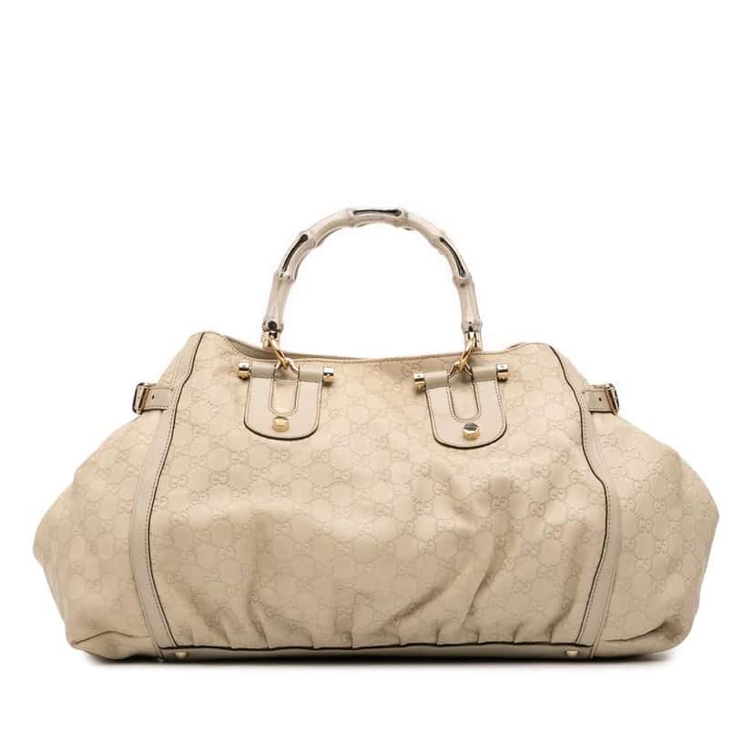 Gucci Guccissima Bamboo Dialux Tote Brown Leather Very good condition - Front View