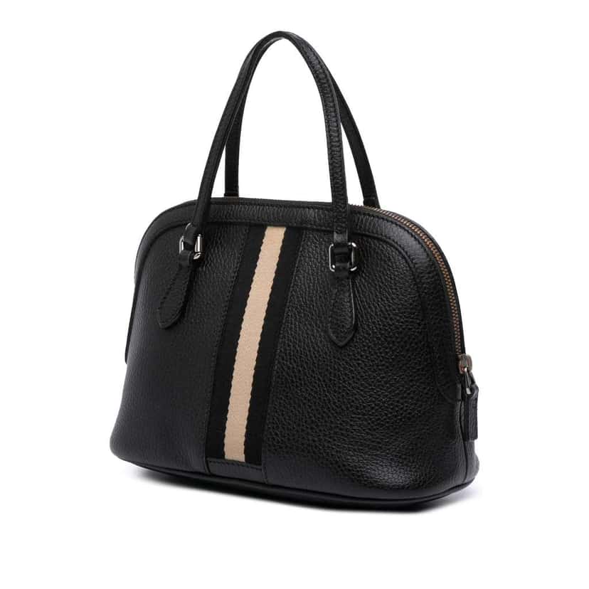 Gucci Mini Leather Web Dome Satchel Black Leather Good condition - Back View