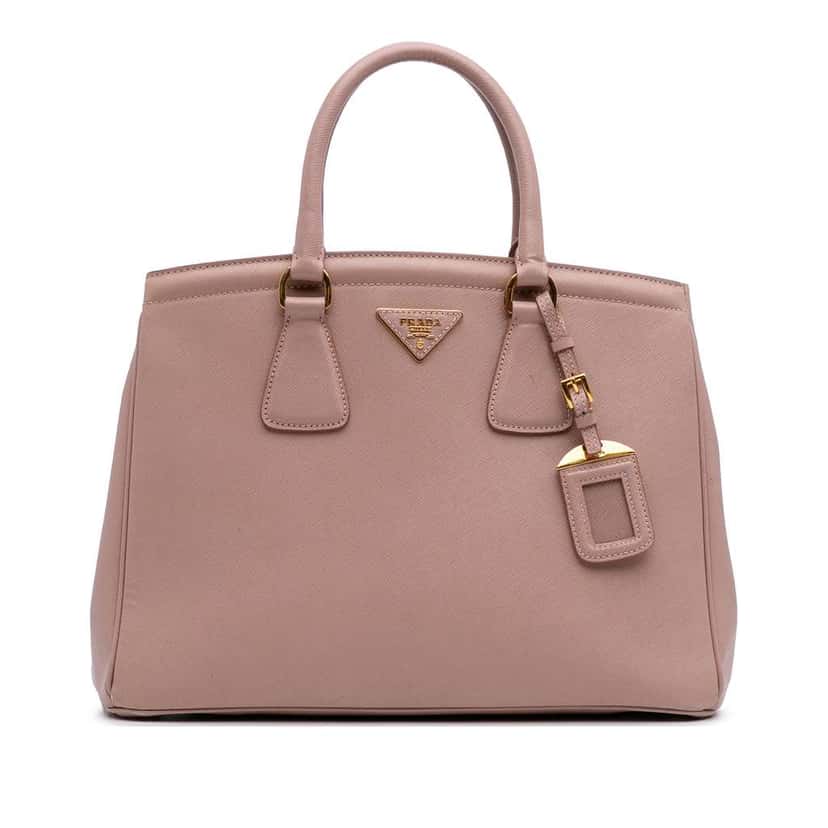 Prada Saffiano Lux Parabole Tote Pink Leather Good condition - Front View