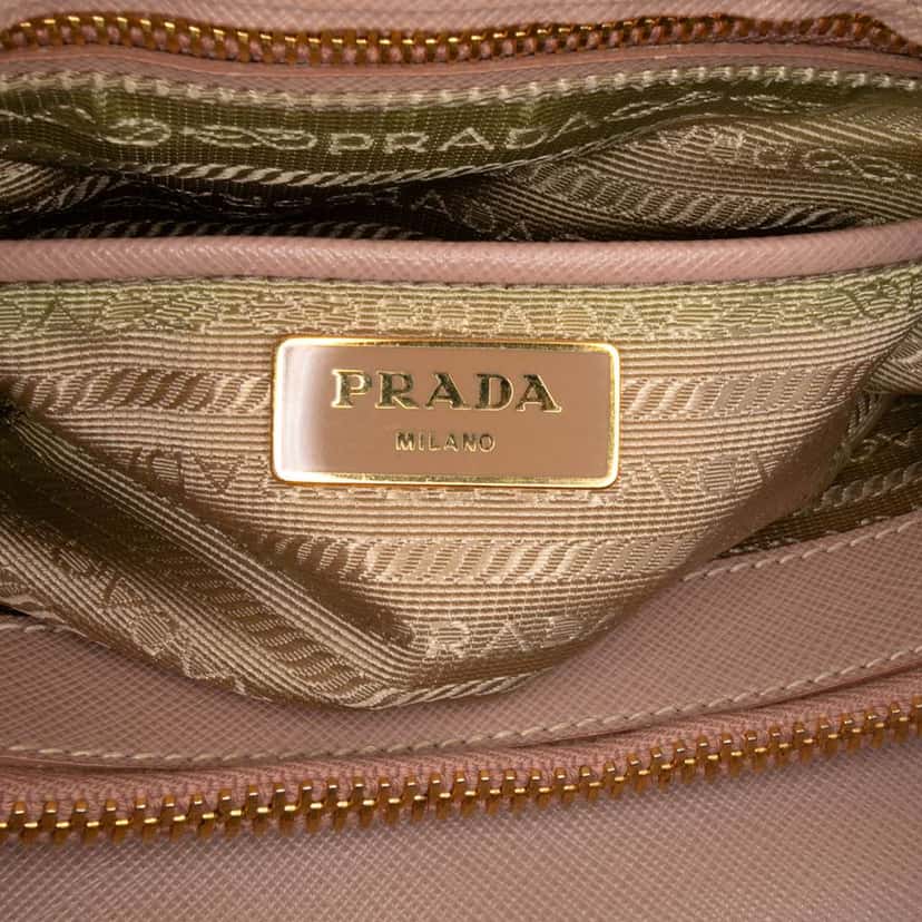 Prada Saffiano Lux Parabole Tote Pink Leather Good condition - Box View