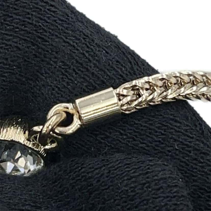 Chanel Gold Plated CC Rhinestone Pendant Necklace Gold Metal Good condition - Box View