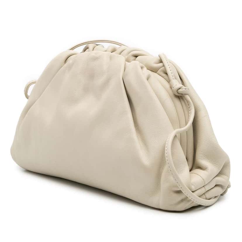 Bottega Veneta Lambskin The Mini Pouch Crossbody White Leather Good condition - Back View