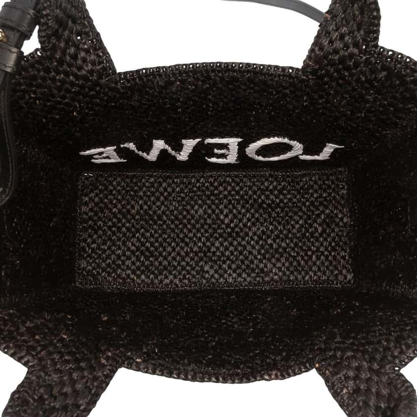 Loewe Small Raffia Font Tote Black Good condition - Model View