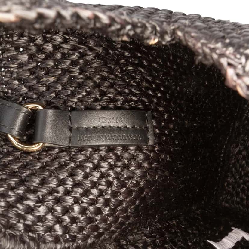 Loewe Small Raffia Font Tote Black Good condition - Box View