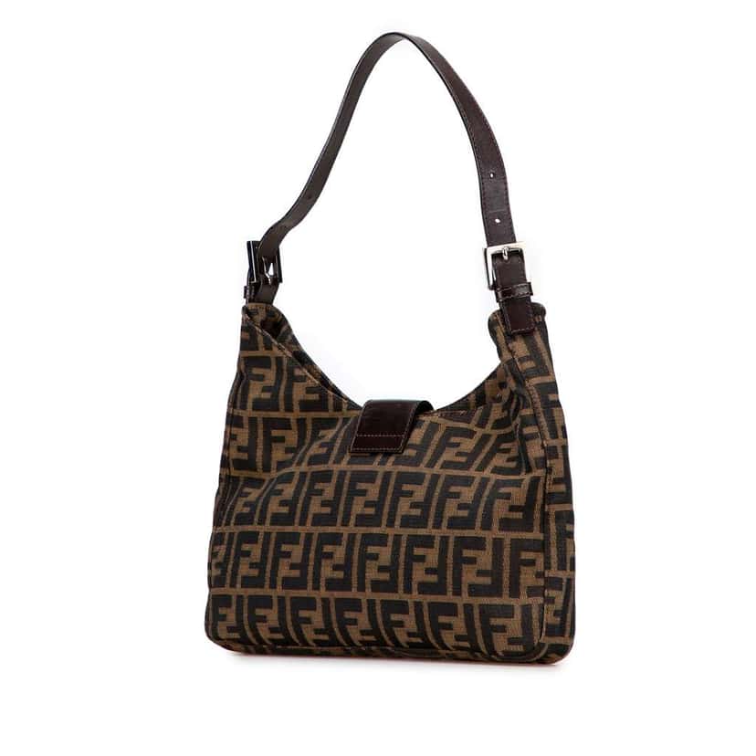 Fendi Zucca Canvas Shoulder Bag Brown Canvas Good condition - Back View