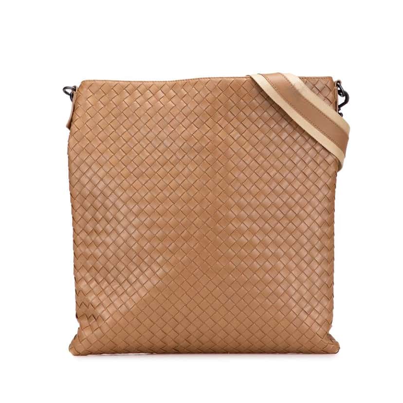 Bottega Veneta Nappa Intrecciato Crossbody Brown Leather Good condition - Front View