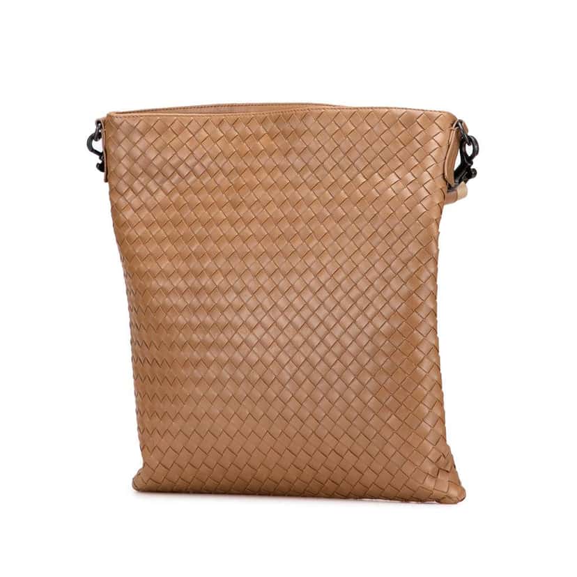 Bottega Veneta Nappa Intrecciato Crossbody Brown Leather Good condition - Back View