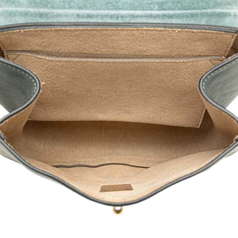 Chloé Small Suede and Calfskin Drew Crossbody Blue Leather Good condition - Model View