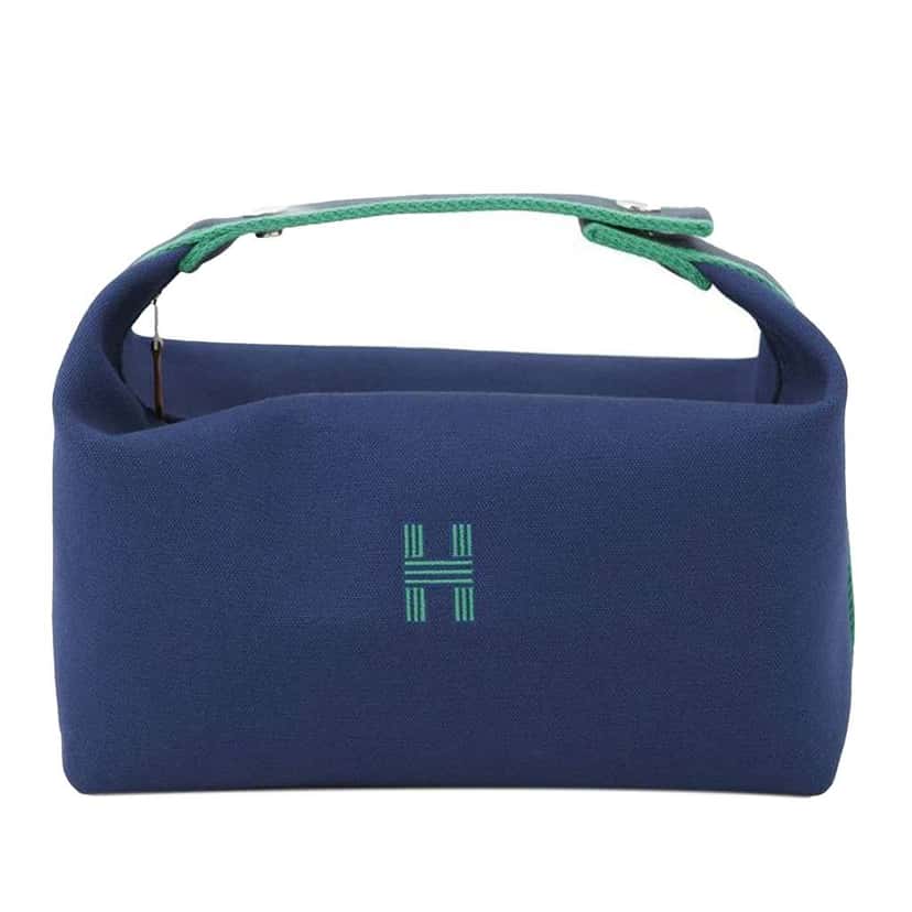 Hermès Large Canvas Bride A Brac Case Blue Canvas Good condition - Front View