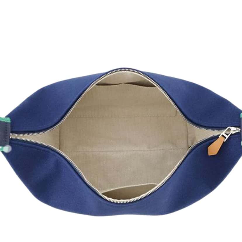 Hermès Large Canvas Bride A Brac Case Blue Canvas Good condition - Model View