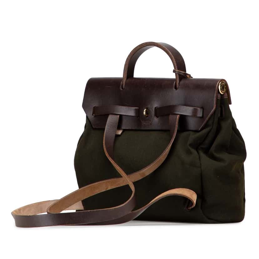 Hermès Toile Herbag Backpack PM Brown Canvas Good condition - Back View