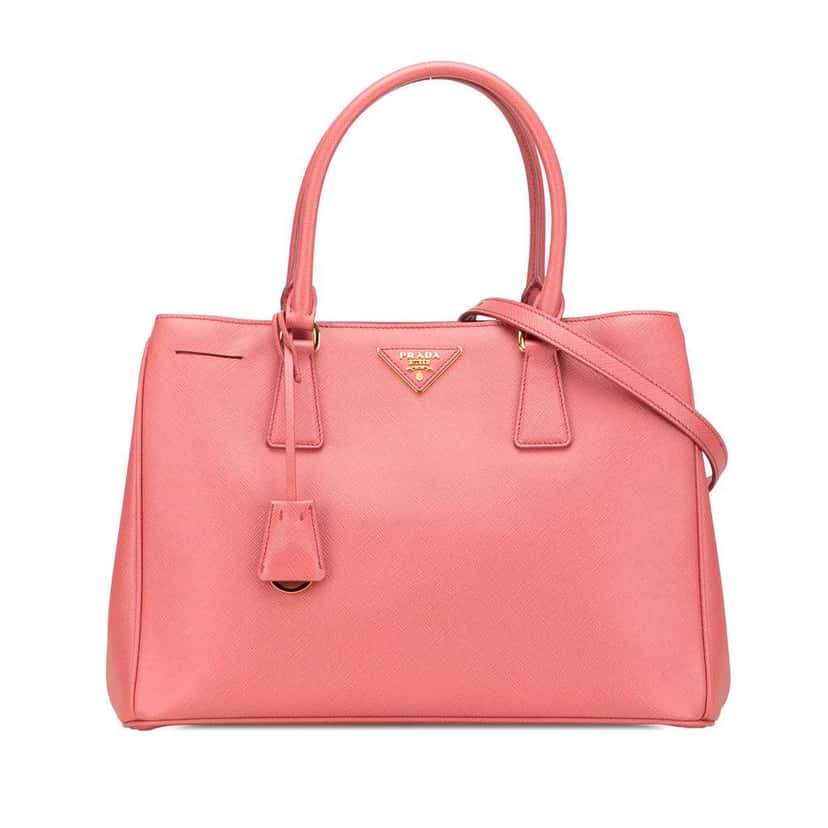Prada Medium Saffiano Lux Galleria Satchel Pink Leather Very good condition - Front View