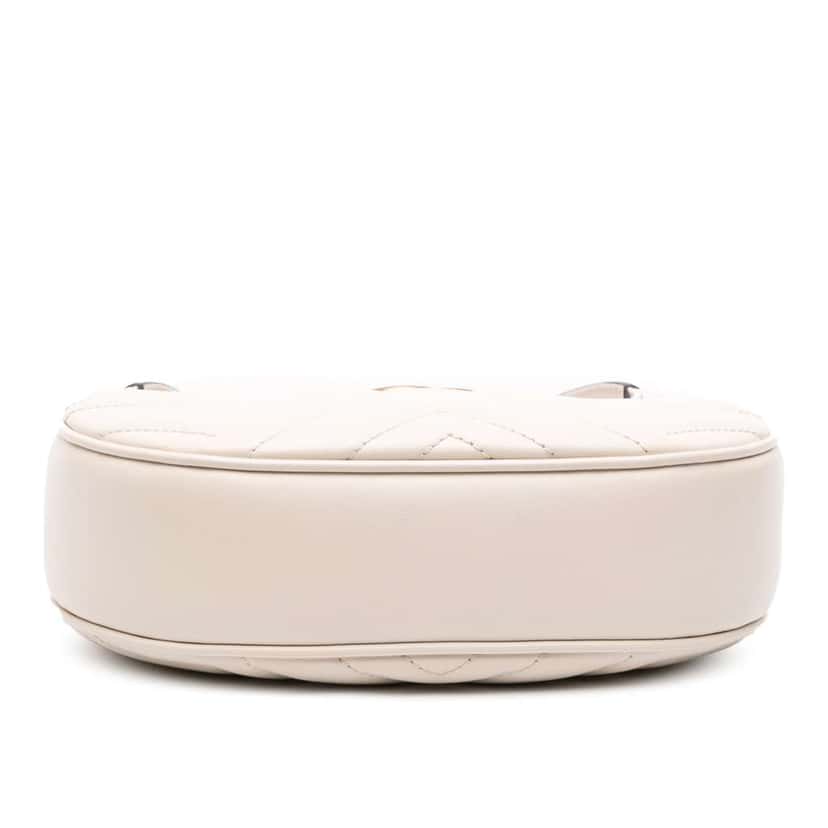 Gucci Mini GG Marmont Half Moon Bag White Leather Good condition - Inside View