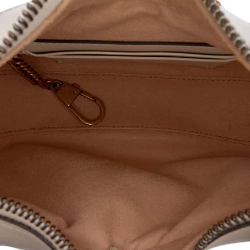 Gucci Mini GG Marmont Half Moon Bag White Leather Good condition - Model View