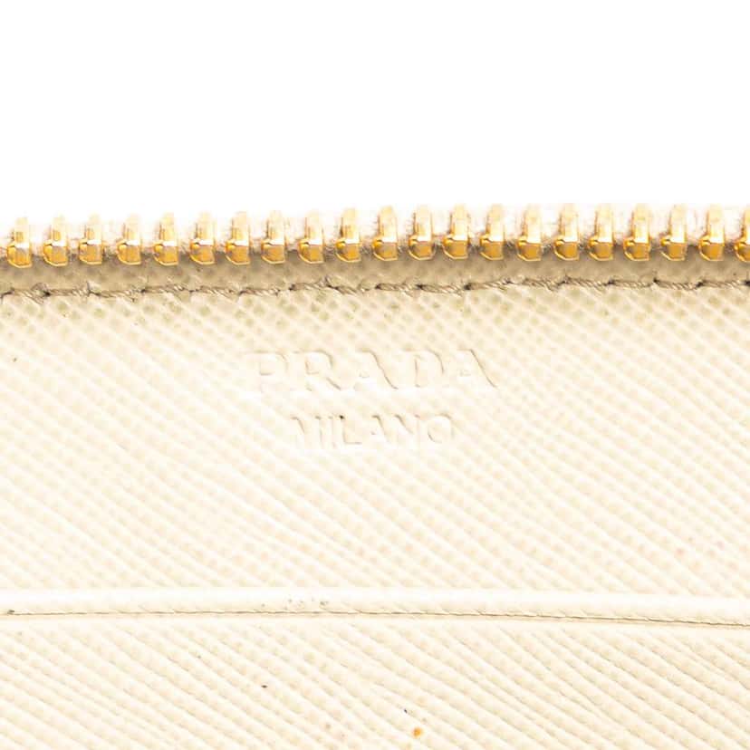 Prada Saffiano Zip Around Long Wallet Brown Leather Good condition - Box View