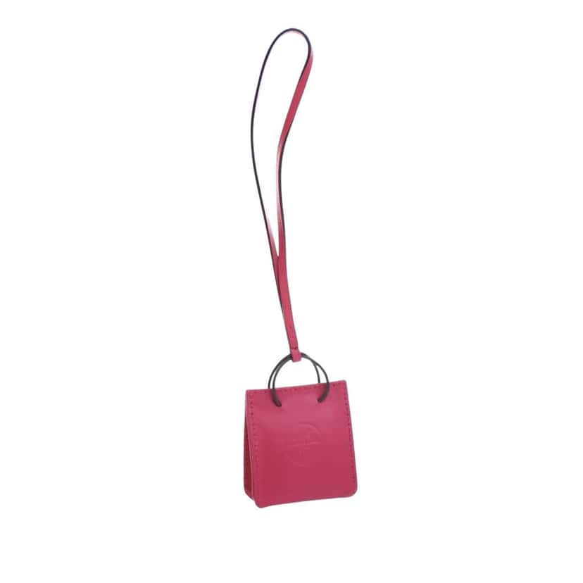 Hermès Milo Lambskin Shopping Bag Charm Pink Leather Good condition - Front View