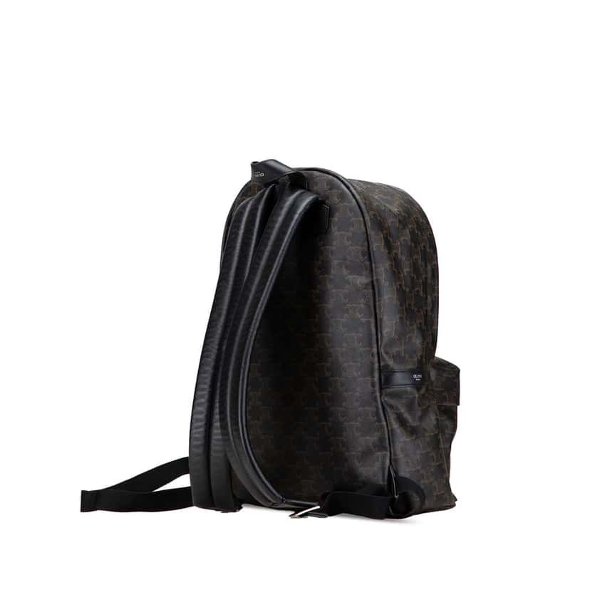 Celine Medium Triomphe Coated Canvas Backpack Brown Canvas Good condition - Back View
