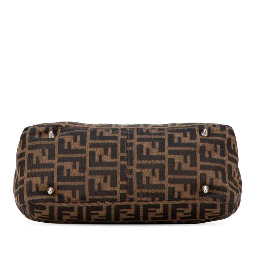 Fendi Small Zucca Canvas Twins Tote Brown Canvas Good condition - Inside View