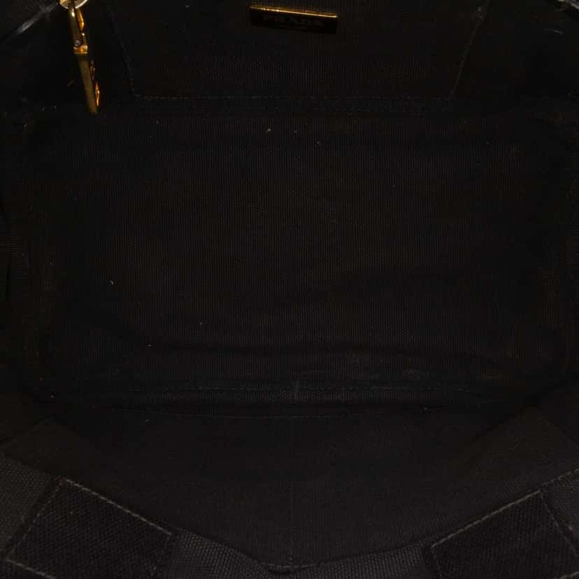 Prada Small Canvas Canapa Logo Satchel Black Canvas Good condition - Model View