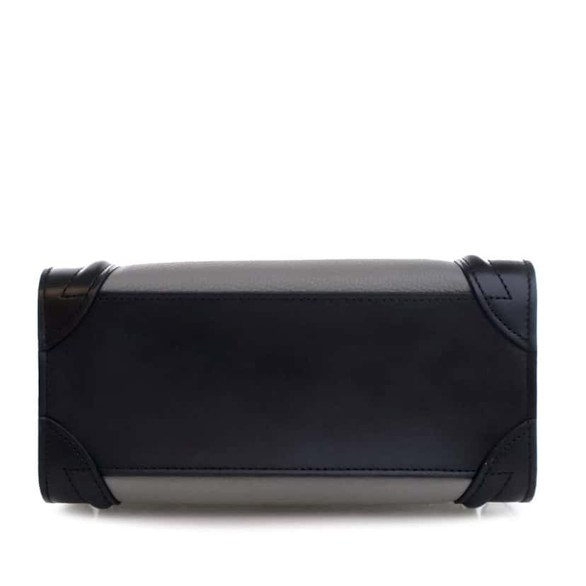 Celine Nano Tricolor Grained Calfskin and Nubuck Luggage Tote Grey Leather Good condition - Inside View