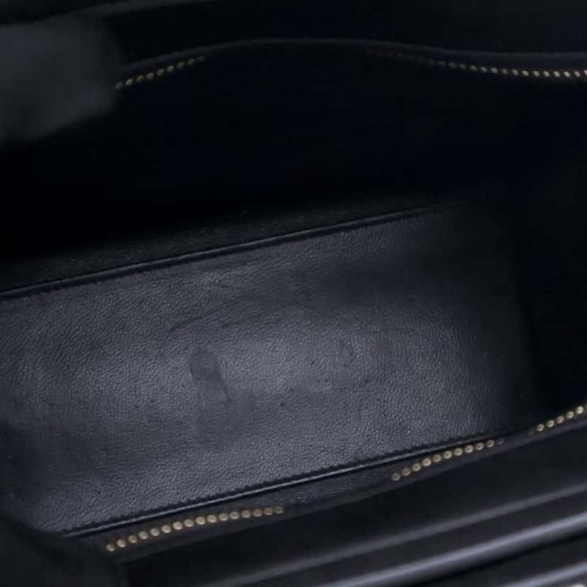 Celine Nano Tricolor Grained Calfskin and Nubuck Luggage Tote Grey Leather Good condition - Model View