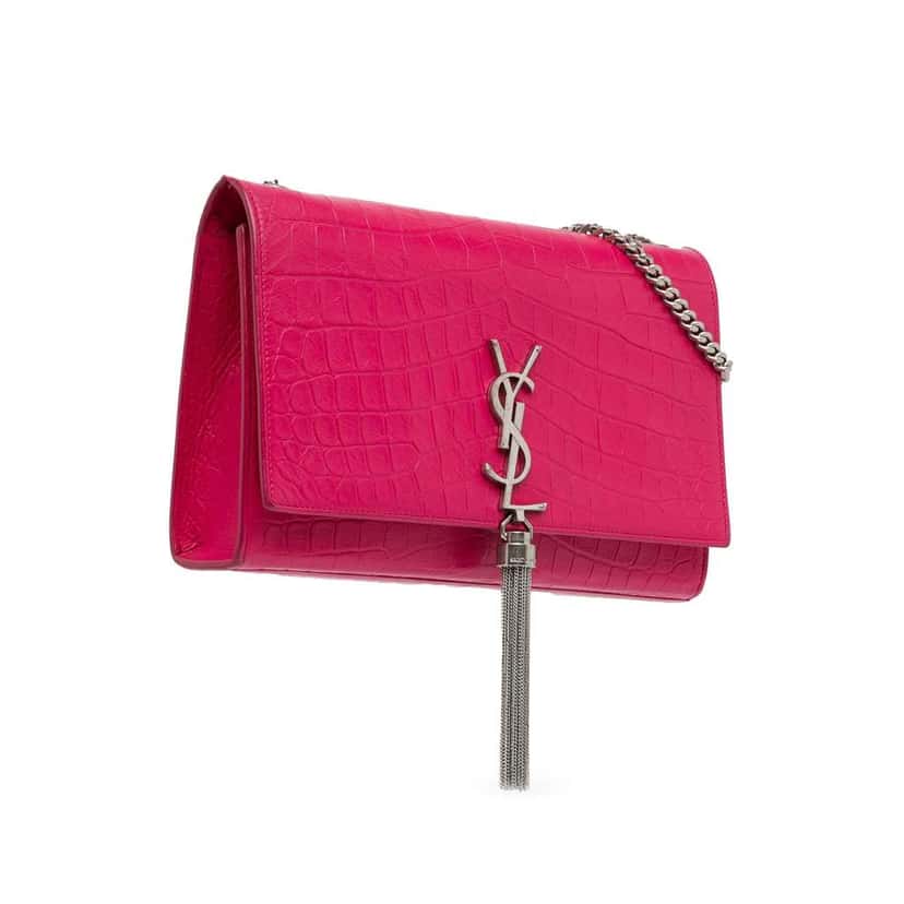 Saint Laurent Medium Embossed Kate Tassel Crossbody Pink Leather Good condition - Back View