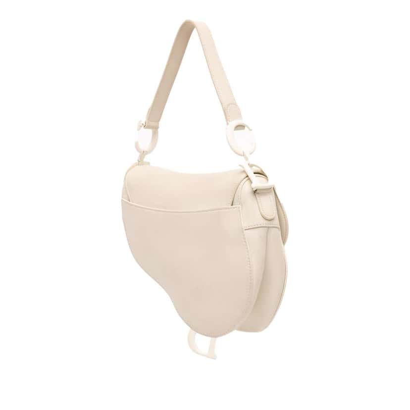 Dior Ultra Matte Calfskin Saddle Bag White Leather Good condition - Back View